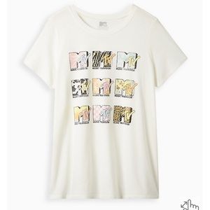 TORRID CLASSIC FIT CREW TEE - MTV IVORY